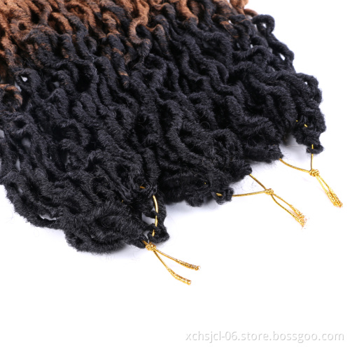 Wholesale Synthetic Gypsy Locs Extension Braids Wavy Curly Crochet Braid Hair Goddess Faux Gypsy Hair Locs